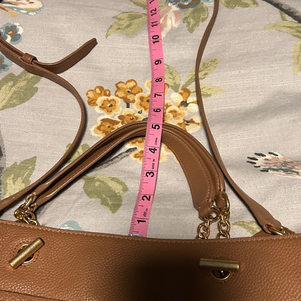Tory Burch Brown Leather Tote with Gold Accents - Picture 11 of 13
